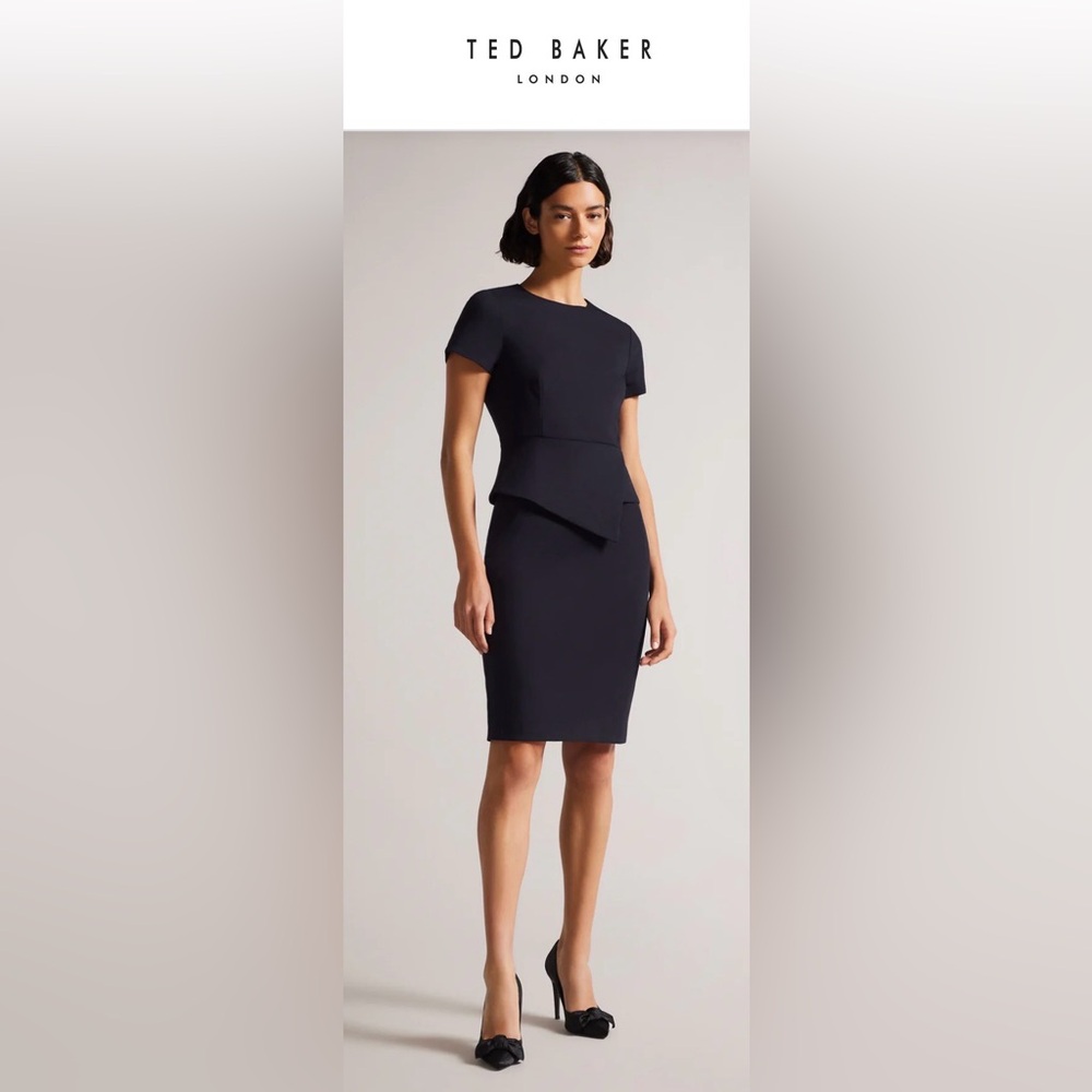 Ted Baker Elynah Midi Dress in Navy, size 1